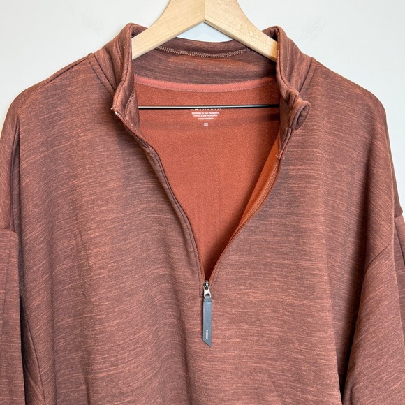 NWT Athleta Womens 3X Altitude Polartec Half Zip Sweatshirt Brown Plus Relaxed B - Picture 4 of 14